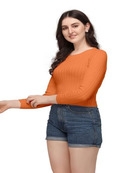 knitted Top For Women orange