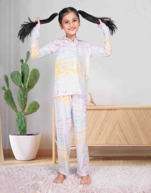 Collar_girls_tie die Pyjama Set